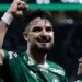 Jhon Arias jogador do Palmeiras comemora seu gol com Flaco Lopez jogador da sua equipe durante partida contra o Junior Barranquilla no estadio Nubank Arena pelo campeonato Copa Libertadores 2026. Foto: Marcello Zambrana/AGIF